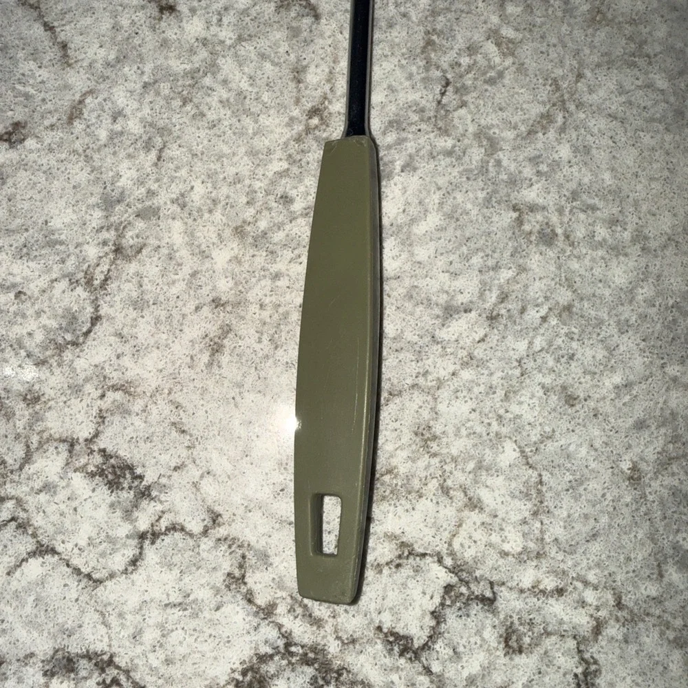 VTG Ekco USA Slotted Angled Spatula Chromium Plated Long 14 In Avocado Green